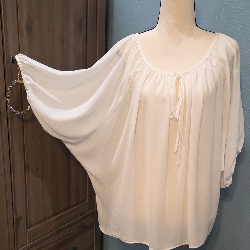 INC International Concepts Ivory Blouse in XL